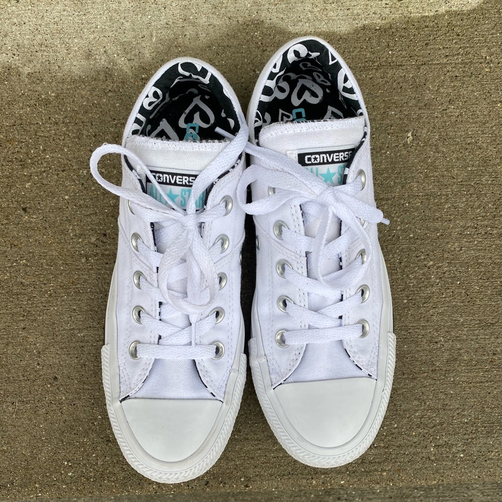 All white converse.